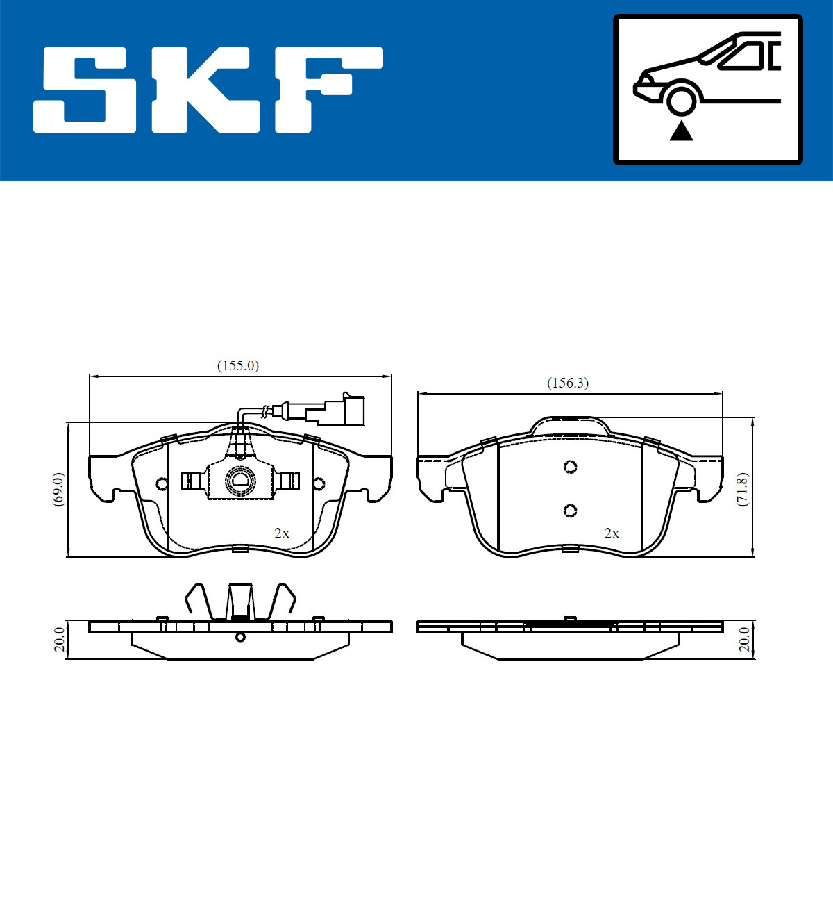 Placute frana SKF VKBP81043E